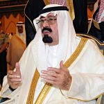 Saudi King Abdullah bin Abdulaziz Al Saud attends prayers on the first day of Eid al-Fitr at Al-Safa Palace in Mecca